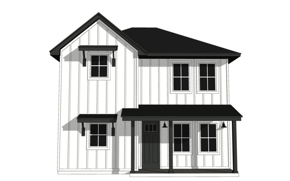 One Bedroom Cottage (A1) - 1 bedroom floorplan layout with 1.5 bath and 920 square feet. (Exterior)