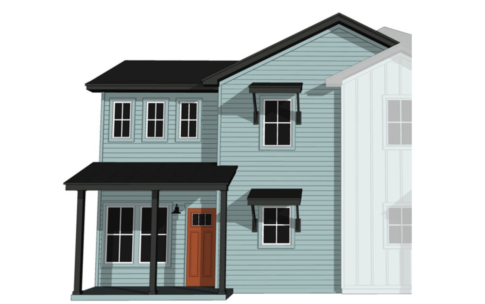 One Bedroom Cottage (A2a) - 1 bedroom floorplan layout with 1.5 bath and 922 square feet. (Exterior)