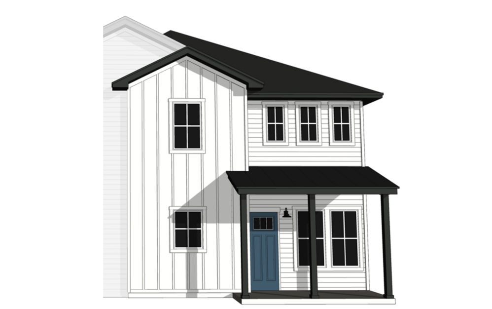 One Bedroom Cottage (A2b) - 1 bedroom floorplan layout with 1.5 bath and 948 square feet. (Exterior)