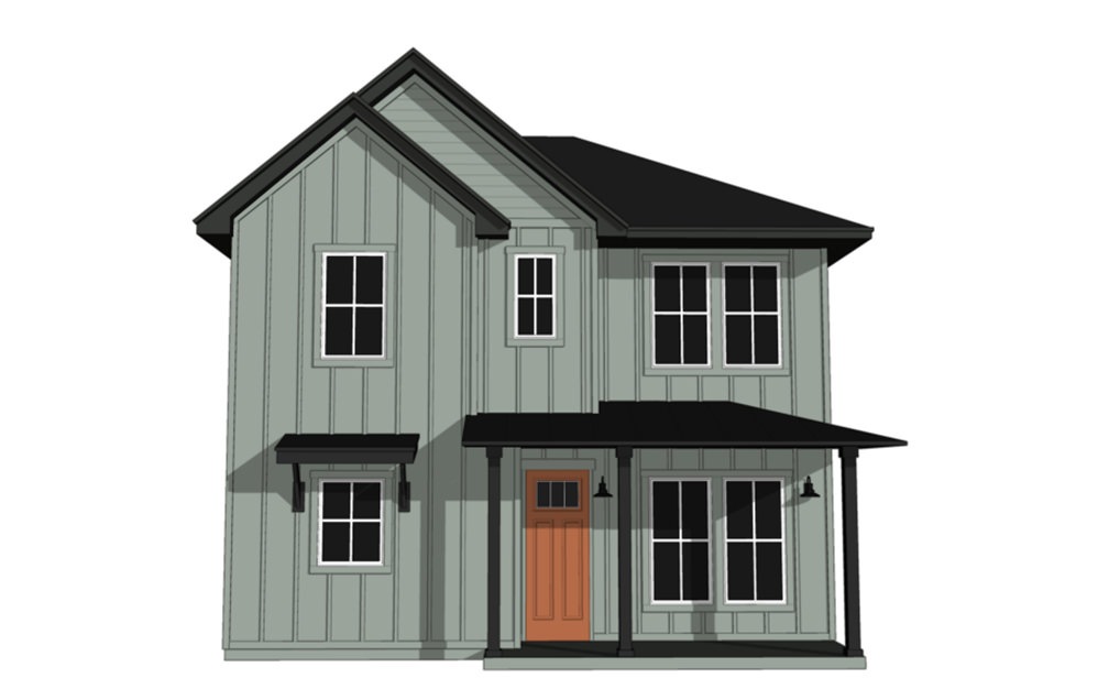 Two Bedroom Cottage (B1) - 2 bedroom floorplan layout with 2.5 baths and 1272 square feet. (Exterior)