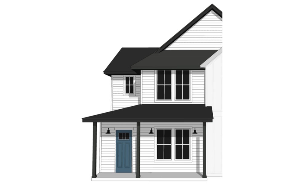 Two Bedroom Farmhouse (B3D) - 2 bedroom floorplan layout with 2.5 baths and 1275 square feet. (Exterior)
